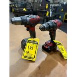 (2) (1) Milwaukee 1/2" Cordless Drill, 18 Volt, w/ M18 Lithium Battery, (1) Bauer 1/2" Cordless Dril