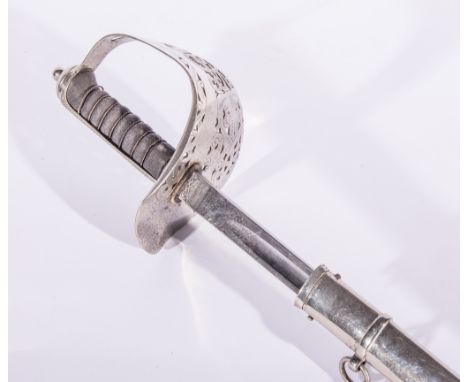 A George V Infantry Officers sword, 81cm decorated blade marked Flights Ltd, London, Aldershot & Camberley, inset PROVED, pie