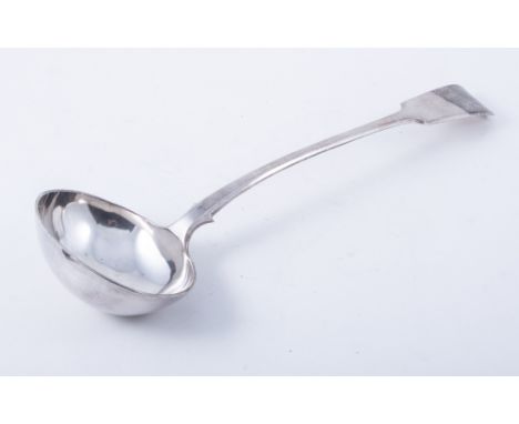 Maltese silver soup ladle, maker's mark PM, Fiddle pattern, 6oz, 30cm.