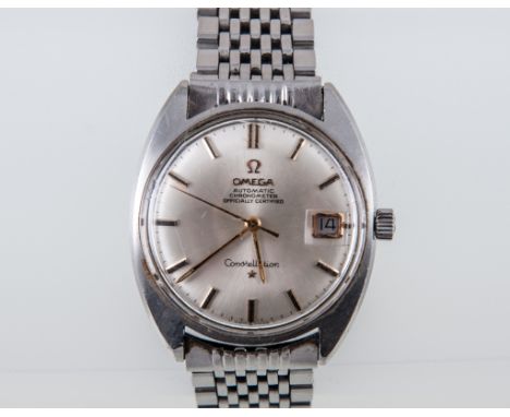 Omega - a gentleman's stainless steel Omega Constellation Automatic Chronometer, circular baton dial with sweep seconds and d