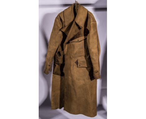 World War II US Army shirt and jacket, foul weather cape, and a British canvas overcoat, (4).
