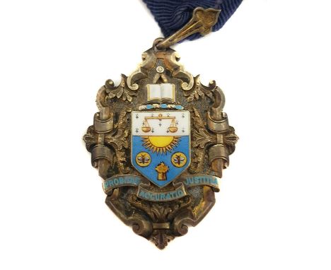 Goldsmiths and Silversmiths Company Limited - A silver and enamel presentation medal for The Institute of Cost & Works Accoun