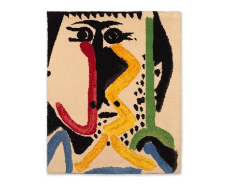 D'APRÈS PABLO PICASSO (1881-1973)Tête d'homme, 1964 Tapis mural en laineEdité par Desso Numéroté 239/500 sur le bolduc au dos