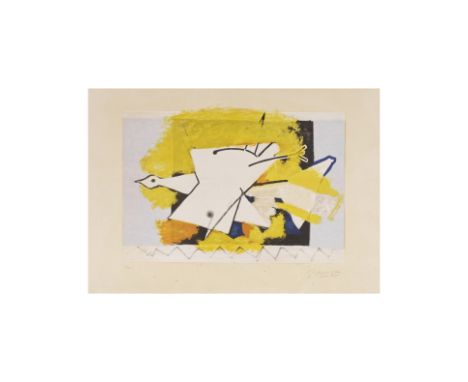 D'APRES GEORGES BRAQUE (1882-1963)L'oiseau jaune, 1959 (Maeght, 1031)Lithographie en couleurs sur ArchesSignée et numérotée 4