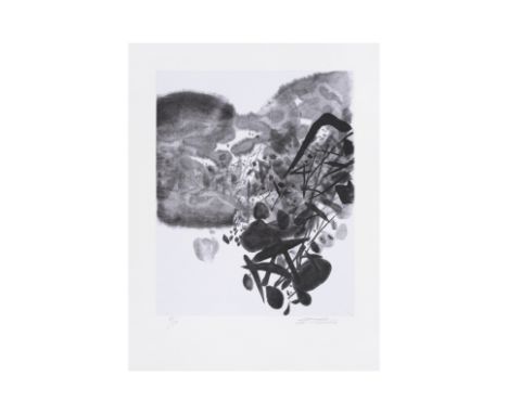 CHU TEH-CHUN  (1920-2014)Sans titre, 2007 Héliogravure en noir et blanc sur Chine appliquée sur Moulin du GuéSignée et numéro