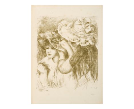 PIERRE-AUGUSTE RENOIR (1841-1919)Le Chapeau épinglé (1re pl.), 1897 (Delteil/Stella 29 ; Johnson, 107)Lithographie en vert ol