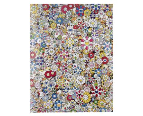TAKASHI MURAKAMI (NE EN 1962)Skulls &amp; Flowers, 2013 Offset lithographie en couleursSigné et numéroté 99/300Signé au feutr