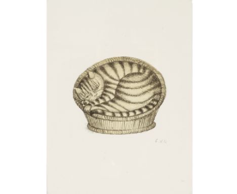 FRANÇOIS-XAVIER LALANNE (1927-2008)Le chat, 2004 Lithographie à fond d'aquatinte en camaïeu de brun sur vélin de LanaMonogram