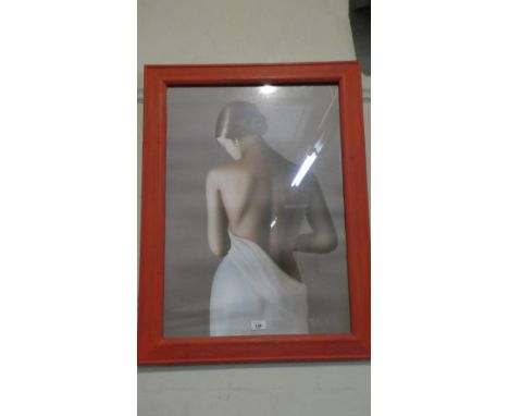 A Framed French Print Depicting Maiden with Head Bowed 68cm high