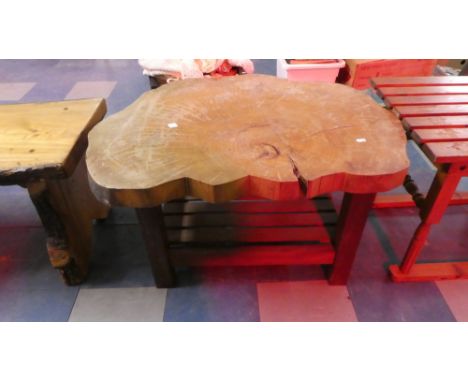 An Occasional Coffee Table Formed From Section of Tree Trunk, 87cm Long