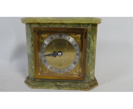 An Elliot Green Onyx Mantle Clock for Burrell of Sheffield, Not Working, 16.5cm Wide