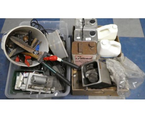 Two Boxes of Tools, Watch Cleaning Fluid, Watch Rinsing Solution, Foot Pedal Etc