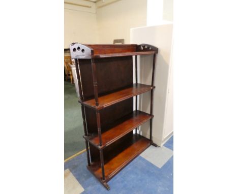 A Mahogany Four Shelf Rectangular Whatnot, 71cm Wide