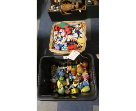 A Box Containing Ninety-Seven Dalmatian Toys and a Box of Ceramic Mice 