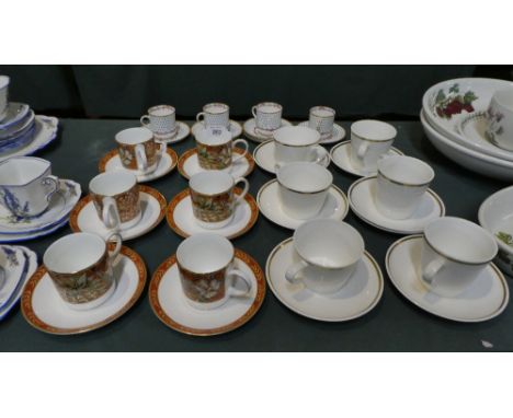 A Collection of Coffee and Teawares to Include Six Wedgwood Augustus Coffee Cans and Saucers, Six Royal Tuscan Tea Cups and S