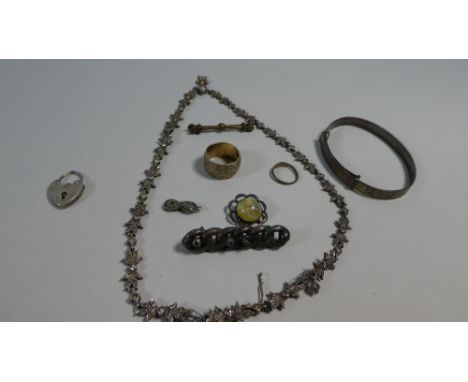 A Collection of Silver Jewellery to Include Bangle, Ring, Necklace Etc