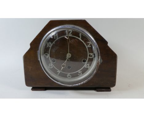 An Art Deco Westminster Chime Mantle Clock, 27cm Wide 