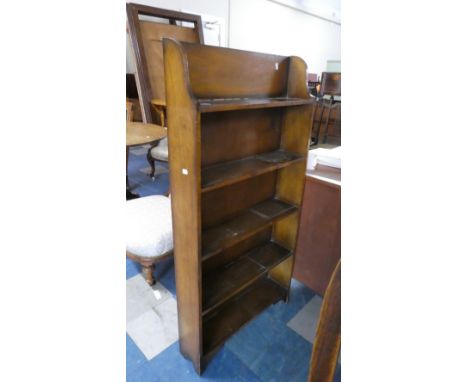 An Edwardian Five Shelf Open Bookcase, 60cm Wide