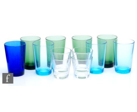 Kaj Franck - Iittala - A collection of post war Kartio tumblers, eight large, height 12cm,&nbsp; comprising four in green, th