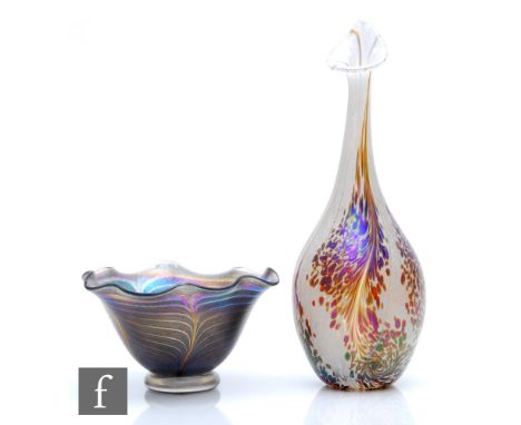 Richard P. Golding -&nbsp; Station Glass - A contemporary studio glass&nbsp;vase of ovoid form with tall neck and Jack in the