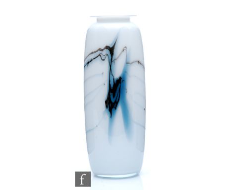 Michael Bang - Holmegaard - A later 20th Century Atlantis range glass vase circa 1980, of swollen sleeve form with everted ri