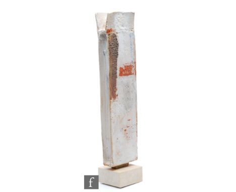 Robin Welch -&nbsp;A large contemporary studio pottery sculptural form, the rectangular block form decorated with textured de