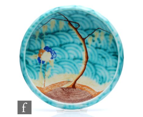 Clarice Cliff - Inspiration Bruna - A shallow hiawatha bowl&nbsp;circa 1930, hand painted with a stylised tree landscape over