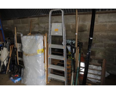 An aluminium step ladder