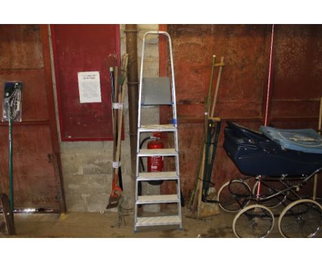 An aluminium step ladder 