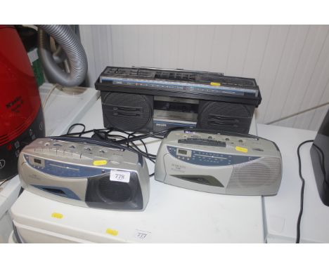 Two Roberts radios and a Philips radio/cassette recorder