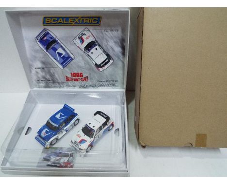 Scalextric - Rally Monte-Carlo 1986 limited edition set with MG Metro 6R4 and Peugeot 205 T16 E2 models in a presentation box