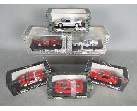 Corgi Detail Cars - Six boxed 1:43 scale 'Ferrari' diecast model cars. Lot includes Corgi Detail #392 Ferrari F50; #403 Ferra