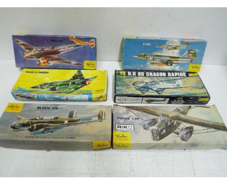 Heller - A squadron of six boxed vintage plastic model aircraft kits in 1:72 scale from Heller. Lot includes Bloch 174; #345 