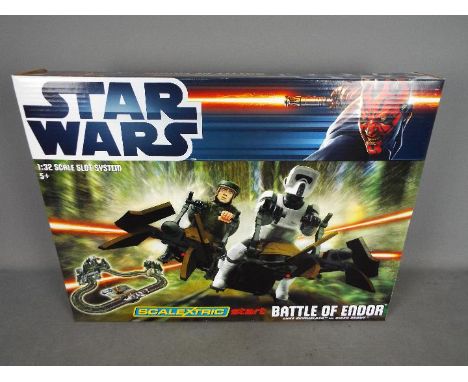 Scalextric - Star Wars Battle of Endor set # C1288. This set is still factory sealed and appears Mint.