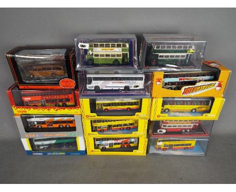 Drumwell, Corgi, Corgi Original Omnibus, EFE, Oxford Diecast - A fleet of 14 boxed diecast model buses in 1:76 scale. Lot inc