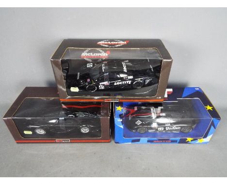 UT Models - 3 x McLaren F1 GTR Le Mans cars in 1:18 scale. # 26011, # 151890, # 39821. There are two cars are in racing liver