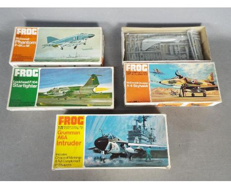 Frog - Four boxed vintage 1:72 scale plastic model aircraft kits from Frog. Lot consists of F262 McDonnell Phantom F-4K; F271