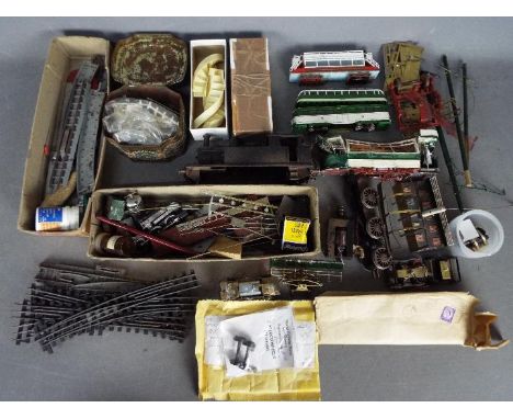 Bachmann, Hadfield, Others - A quantity of parts, bodies, and accessories suitable for railway modeling. Lot includes Tram bo