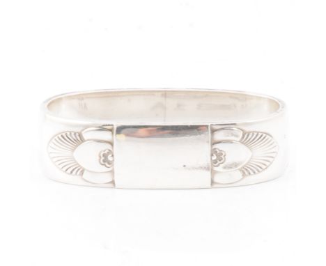 Georg Jensen of Denmark - silver Cactus design napkin ring, 81A. hallmarked with London import mark for 1992, 1.5gm.