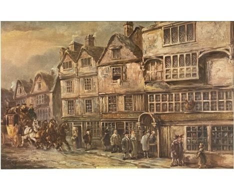 After John Charles Maggs, a set of sixteen coaching prints - Coaching Inns of London, reproductive prints, 27cm x 41cm.