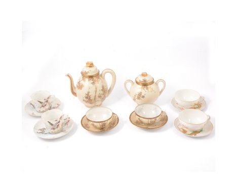 Three boxes of Japanese and Chinese porcelain part tea and dinner services, including a Japanese part tea and dinner service,