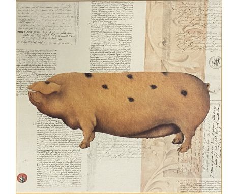 Quantity of modern prints, including a set of four farm animal prints, two pigs, two poultry, each 19cm square; a Norwegian l