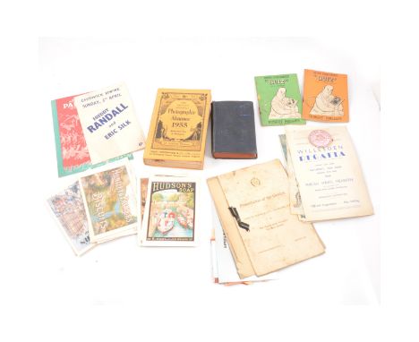 Collection of ephemera, theatre programmes and sporting brochures; booklets and magazines; including 1947 London underground 