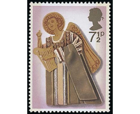 (x) Great BritainQueen Elizabeth II Issues1972 Christmas7½p. Angel playing Harp, variety ochre omitted, unmounted mint, fine.