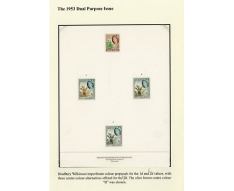 (x) Southern Rhodesia1953 Bradbury Wilkinson colour proposal, comprising imperforate 1d. in green and brown (the issued colou