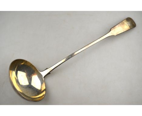 AMENDMENT A Scottish George IV silver fiddle pattern soup ladle, James & Walter Marshall, Edinburgh 1825, 7.5 oz