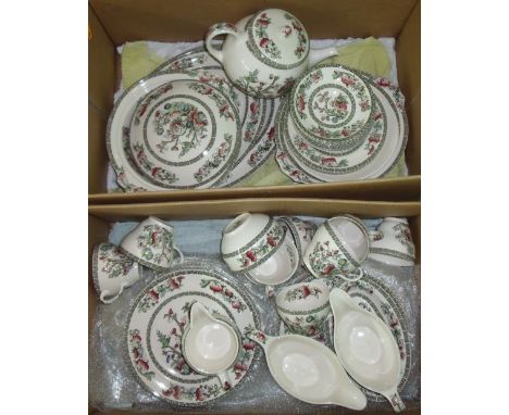 Extremely large selection of Johnson Bros 'Indian Tree' tableware including plates, bowls, cups and saucer, tureens, teapot e
