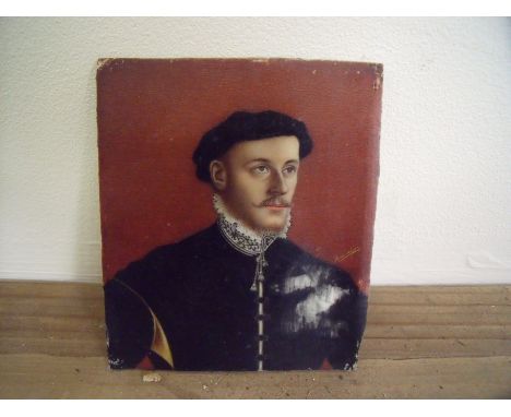 Painted miniature portrait on ivory of the head and shoulders of a gentleman (9.2cm x 8cm) signed Marini