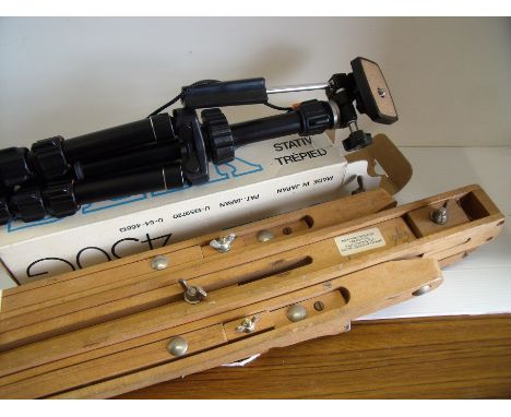 Silk camera tripod and a folding wooden artists easel (2) 