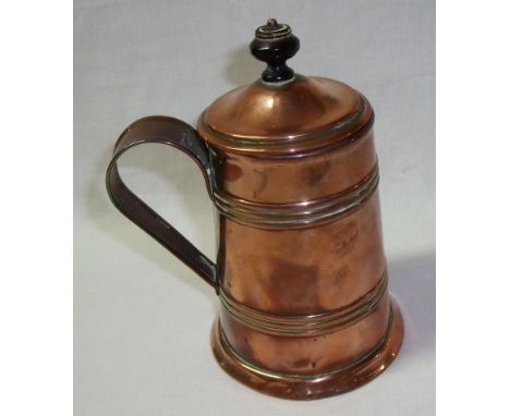 Cooper presentation tankard, the hinged lid with turned ebony finial engraved Captain G. H. W. Bayley Royal Artillery, the ba